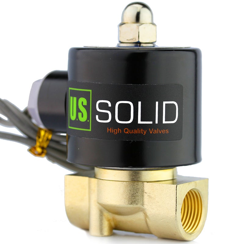 U.S. Solid 3/8" Brass Electric Solenoid Valve - 12V DC, VITON Gasket, Direct Acting, Normally Closed for Air, Gas, Fuel Applications - Image 3